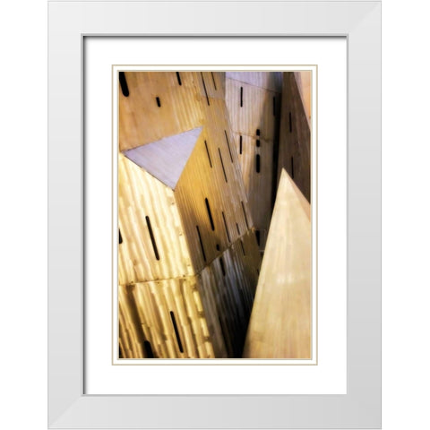 Burnished Modern I White Modern Wood Framed Art Print with Double Matting by Hausenflock, Alan