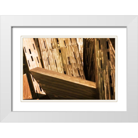 Burnished Modern III White Modern Wood Framed Art Print with Double Matting by Hausenflock, Alan