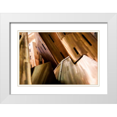 Burnished Modern IV White Modern Wood Framed Art Print with Double Matting by Hausenflock, Alan
