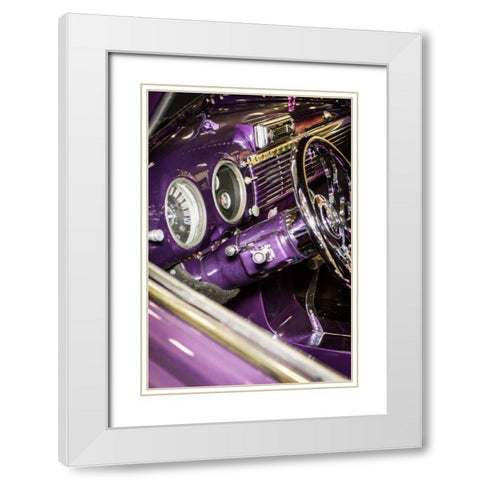 Purple Flamer II White Modern Wood Framed Art Print with Double Matting by Hausenflock, Alan