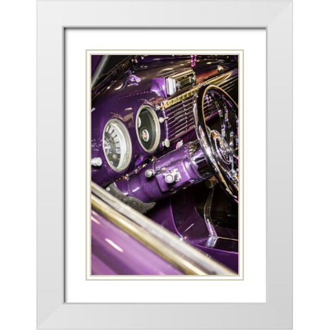 Purple Flamer II White Modern Wood Framed Art Print with Double Matting by Hausenflock, Alan
