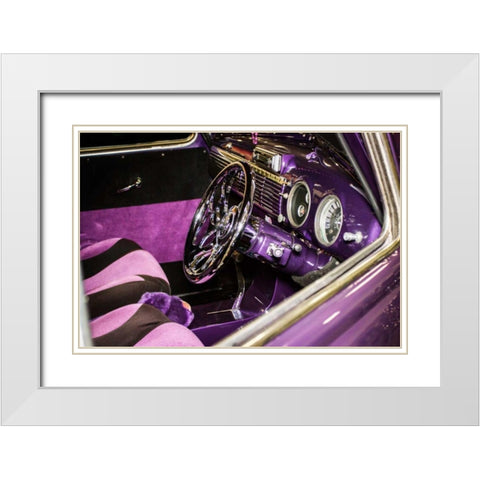 Purple Flamer III White Modern Wood Framed Art Print with Double Matting by Hausenflock, Alan