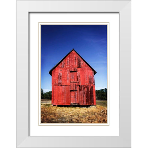 Old Tobacco Barn IV White Modern Wood Framed Art Print with Double Matting by Hausenflock, Alan