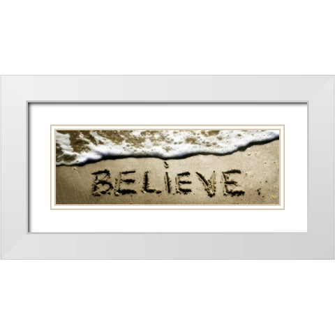 Believe White Modern Wood Framed Art Print with Double Matting by Hausenflock, Alan