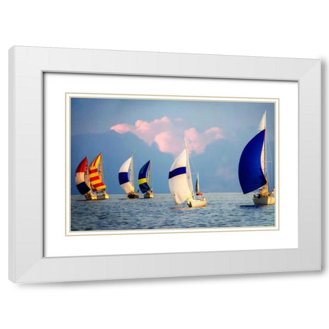 Light Air at Sunset I White Modern Wood Framed Art Print with Double Matting by Hausenflock, Alan