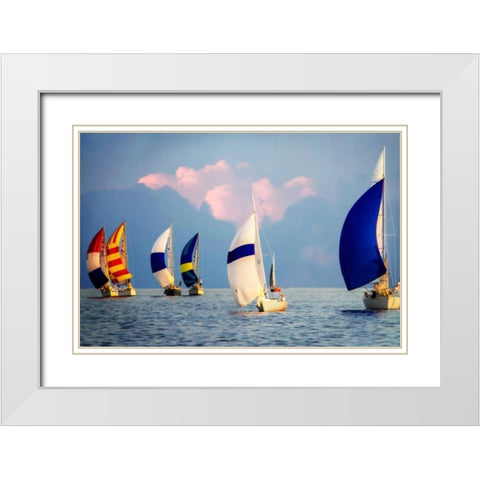 Light Air at Sunset I White Modern Wood Framed Art Print with Double Matting by Hausenflock, Alan