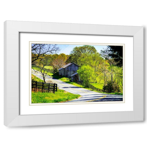Winding Road White Modern Wood Framed Art Print with Double Matting by Hausenflock, Alan