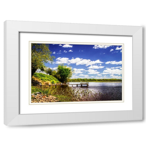 Mattaponi River House White Modern Wood Framed Art Print with Double Matting by Hausenflock, Alan