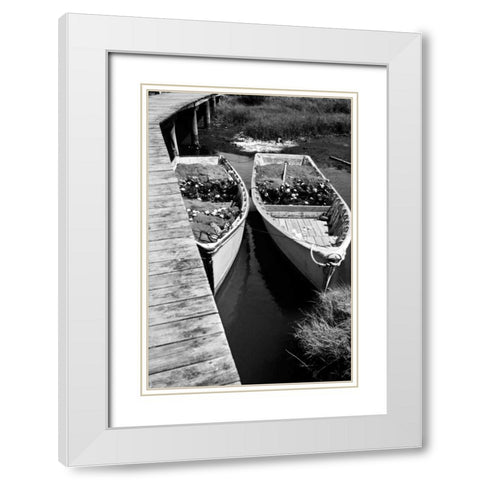 Nets and Boats II White Modern Wood Framed Art Print with Double Matting by Hausenflock, Alan