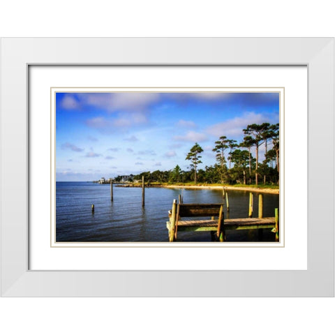 Cedar Island Bay White Modern Wood Framed Art Print with Double Matting by Hausenflock, Alan