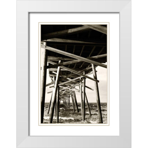 Atlantic Beach Pier II White Modern Wood Framed Art Print with Double Matting by Hausenflock, Alan