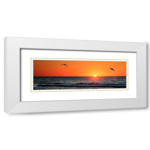 Masonboro Inlet Sunrise II White Modern Wood Framed Art Print with Double Matting by Hausenflock, Alan