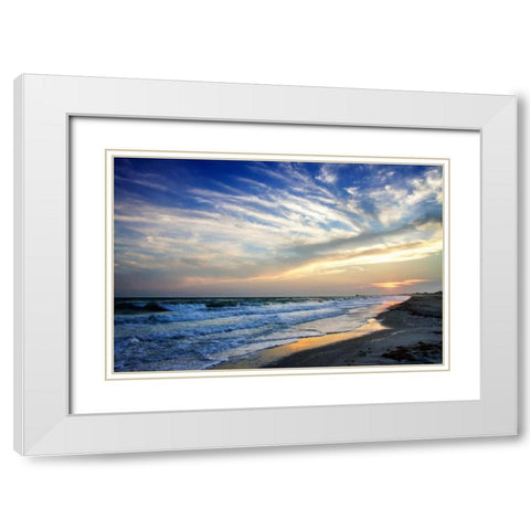 A Disappearing Sunset I White Modern Wood Framed Art Print with Double Matting by Hausenflock, Alan