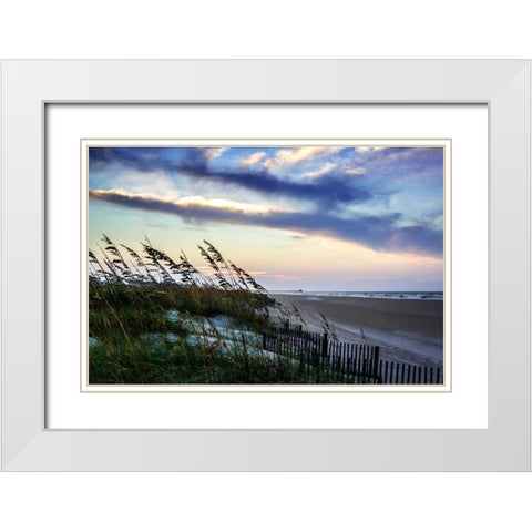A Disappearing Sunset II White Modern Wood Framed Art Print with Double Matting by Hausenflock, Alan