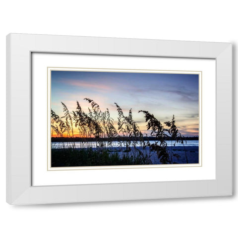 Masonboro Sunset II White Modern Wood Framed Art Print with Double Matting by Hausenflock, Alan