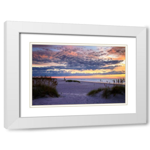 Ragged Sunrise II White Modern Wood Framed Art Print with Double Matting by Hausenflock, Alan