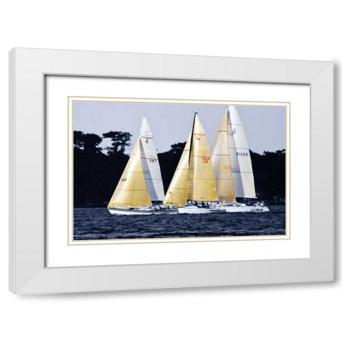 Race at Annapolis IV White Modern Wood Framed Art Print with Double Matting by Hausenflock, Alan
