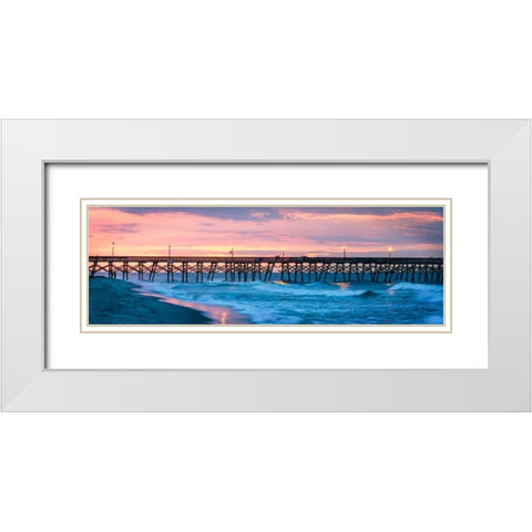 Dawn Over The Pier White Modern Wood Framed Art Print with Double Matting by Hausenflock, Alan