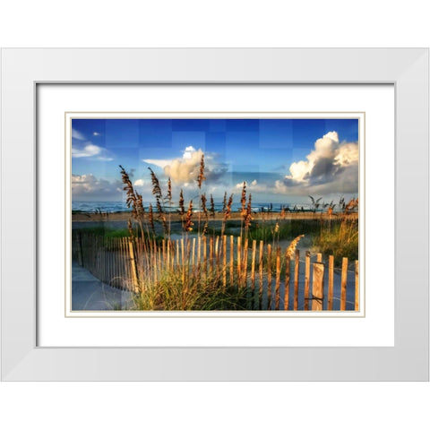 Morning On The Beach White Modern Wood Framed Art Print with Double Matting by Hausenflock, Alan