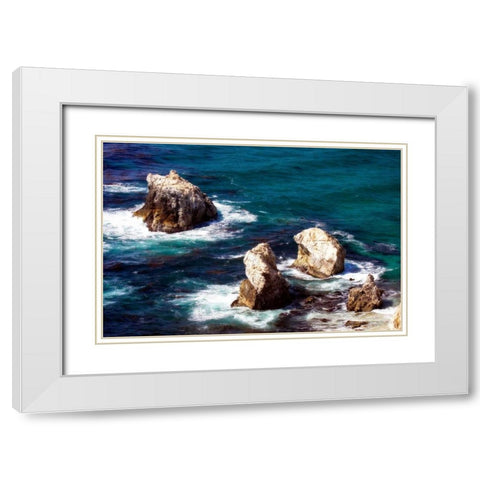 Garrapata Highlands IX White Modern Wood Framed Art Print with Double Matting by Hausenflock, Alan