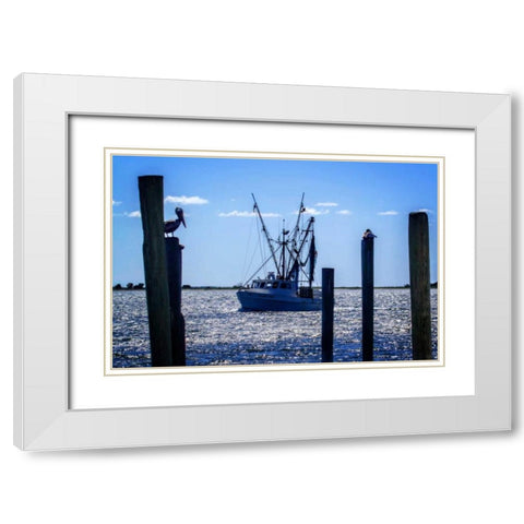 Bringing The Catch In II White Modern Wood Framed Art Print with Double Matting by Hausenflock, Alan