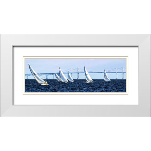 Close Hauled Flotilla II White Modern Wood Framed Art Print with Double Matting by Hausenflock, Alan