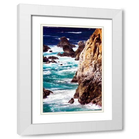 Garrapata Highlands VII White Modern Wood Framed Art Print with Double Matting by Hausenflock, Alan