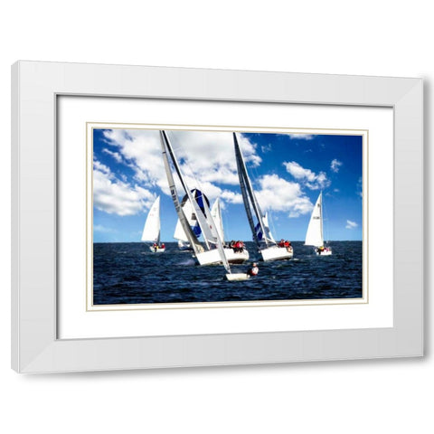 A Perfect Sail I White Modern Wood Framed Art Print with Double Matting by Hausenflock, Alan