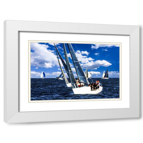 Hike to Windward White Modern Wood Framed Art Print with Double Matting by Hausenflock, Alan