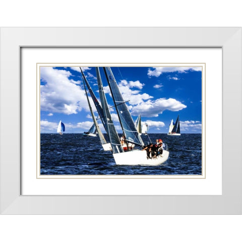 Hike to Windward White Modern Wood Framed Art Print with Double Matting by Hausenflock, Alan