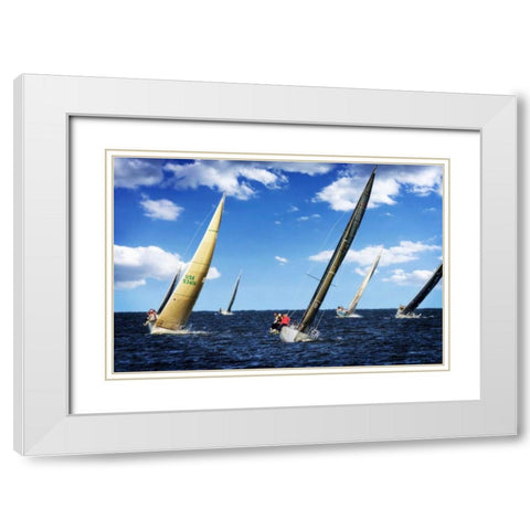 Hiking To Windward II White Modern Wood Framed Art Print with Double Matting by Hausenflock, Alan