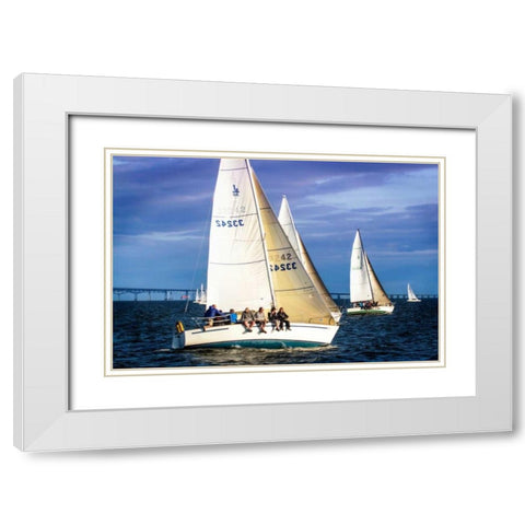 Headed To The Docks White Modern Wood Framed Art Print with Double Matting by Hausenflock, Alan