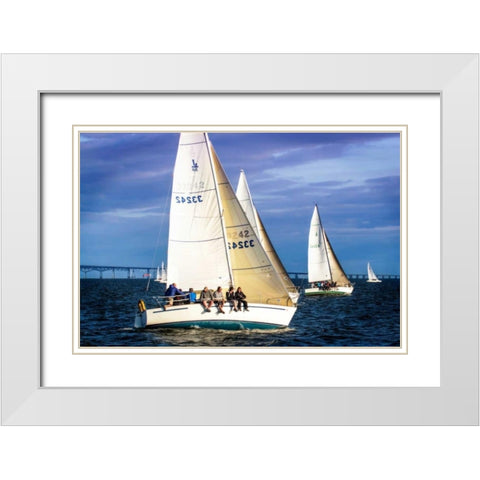 Headed To The Docks White Modern Wood Framed Art Print with Double Matting by Hausenflock, Alan
