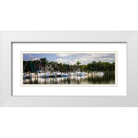 White Point Harbor White Modern Wood Framed Art Print with Double Matting by Hausenflock, Alan