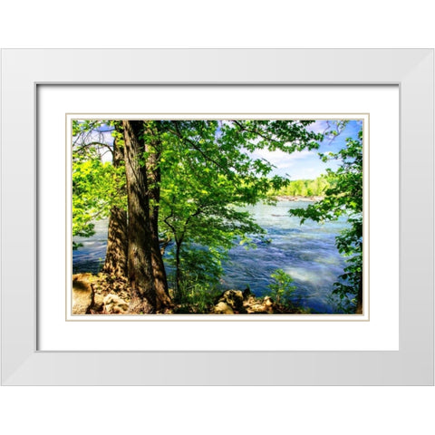 Spring On The River II White Modern Wood Framed Art Print with Double Matting by Hausenflock, Alan