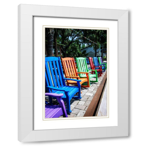 Rainbow Rockers II White Modern Wood Framed Art Print with Double Matting by Hausenflock, Alan