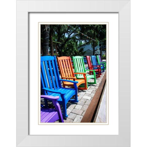 Rainbow Rockers II White Modern Wood Framed Art Print with Double Matting by Hausenflock, Alan