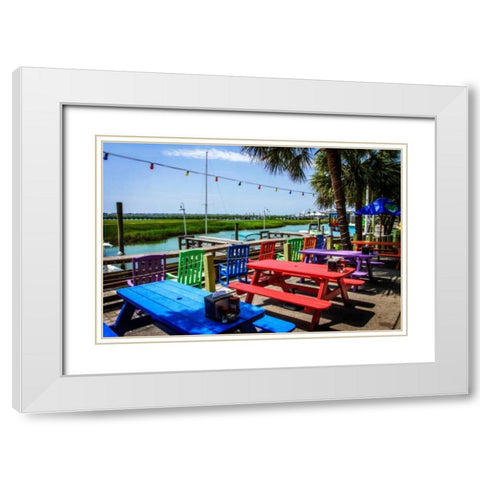 Vacation Destination I White Modern Wood Framed Art Print with Double Matting by Hausenflock, Alan