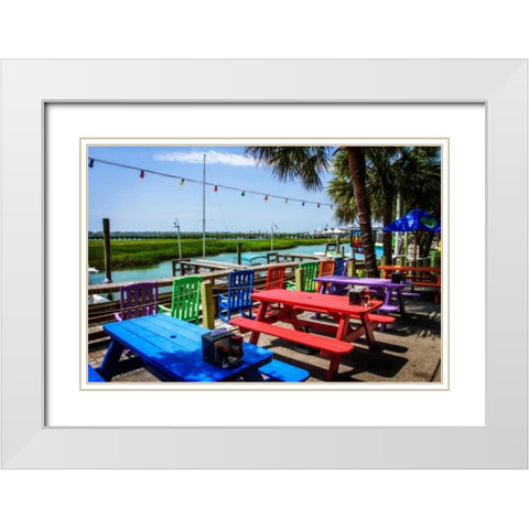 Vacation Destination I White Modern Wood Framed Art Print with Double Matting by Hausenflock, Alan