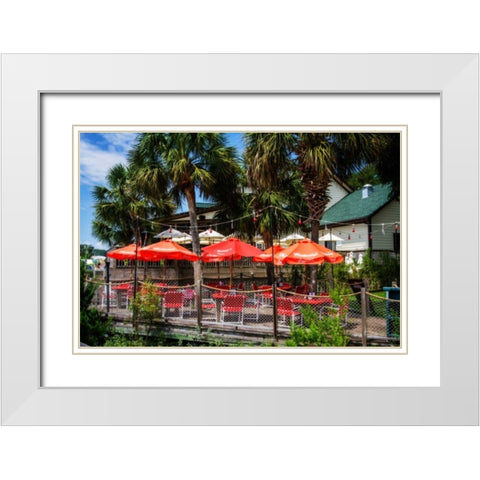 Vacation Destination II White Modern Wood Framed Art Print with Double Matting by Hausenflock, Alan