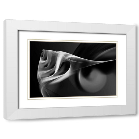 Convergent Shapes I White Modern Wood Framed Art Print with Double Matting by Hausenflock, Alan