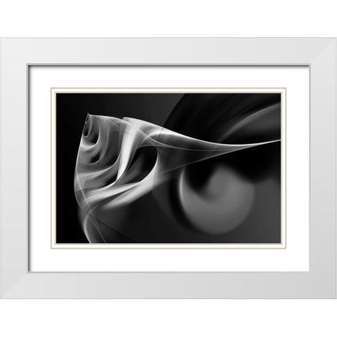 Convergent Shapes I White Modern Wood Framed Art Print with Double Matting by Hausenflock, Alan
