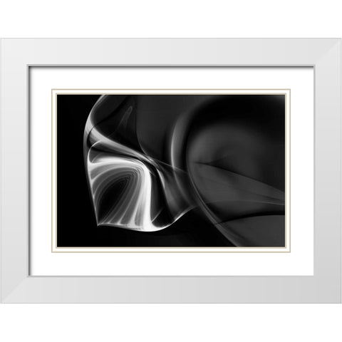 Convergent Shapes II White Modern Wood Framed Art Print with Double Matting by Hausenflock, Alan