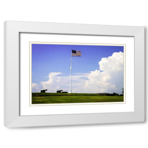 Ol Glory I White Modern Wood Framed Art Print with Double Matting by Hausenflock, Alan