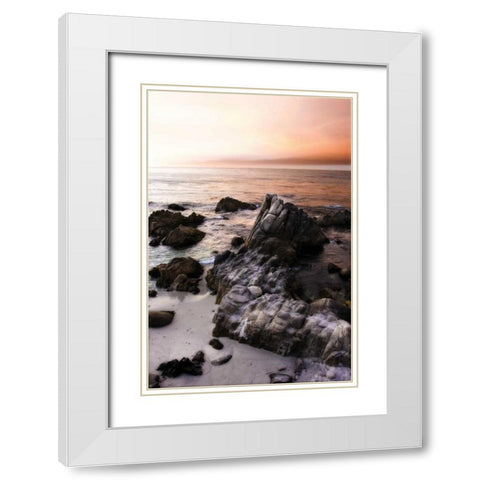 Lovers Point Sunset IV White Modern Wood Framed Art Print with Double Matting by Hausenflock, Alan