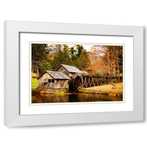 Mabry Mill III White Modern Wood Framed Art Print with Double Matting by Hausenflock, Alan