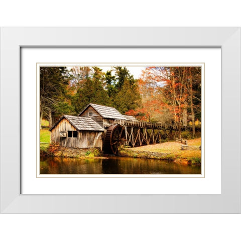 Mabry Mill III White Modern Wood Framed Art Print with Double Matting by Hausenflock, Alan