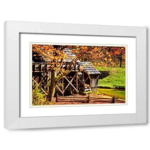 Mabry Mill IV White Modern Wood Framed Art Print with Double Matting by Hausenflock, Alan