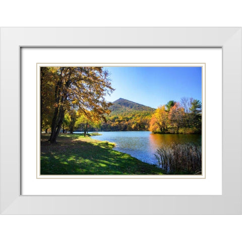 Peaks Of Otter Lake I White Modern Wood Framed Art Print with Double Matting by Hausenflock, Alan