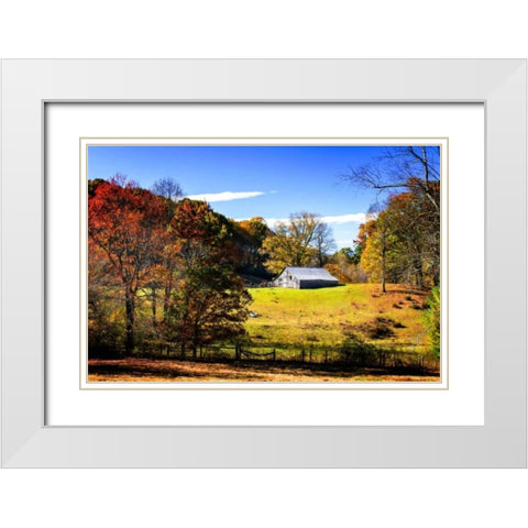 Weathered Barn White Modern Wood Framed Art Print with Double Matting by Hausenflock, Alan
